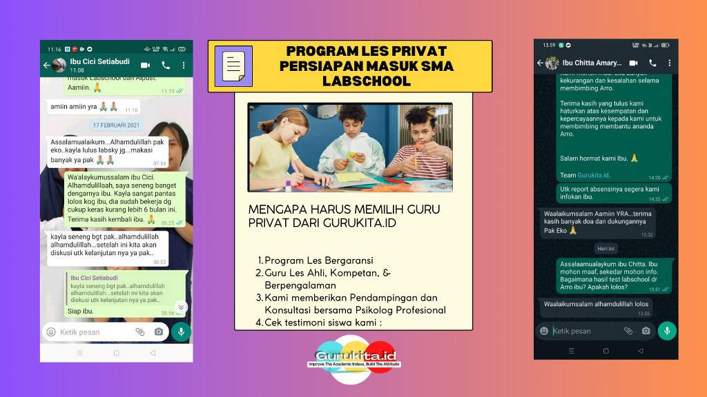 GURU LES PRIVAT PERSIAPAN TEST MASUK SMA LABSCHOOL