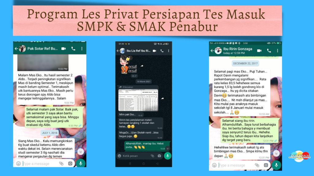 Guru Les Privat Persiapan Tes Masuk SMP & SMA Penabur